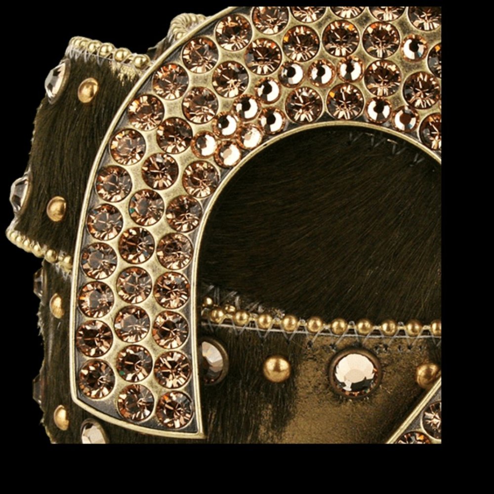 B.B. Simon Aliza-2 Belt w/ Horseshoe Buckle & Swarovski Crystals - Picture 9 of 16